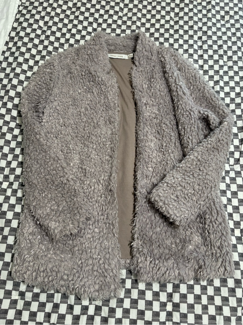 Anthropologie Plush Taupe-Look Teddy Jacket